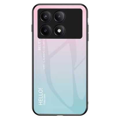 For Xiaomi Redmi K70E 5G / Poco X6 Pro 5G Tempered Glass Case Gradient Color Phone Cover