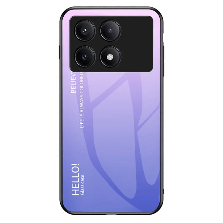 For Xiaomi Redmi K70E 5G / Poco X6 Pro 5G Tempered Glass Case Gradient Color Phone Cover