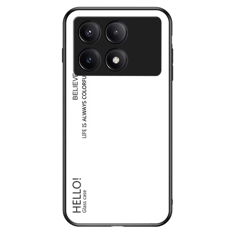 For Xiaomi Redmi K70E 5G / Poco X6 Pro 5G Tempered Glass Case Gradient Color Phone Cover