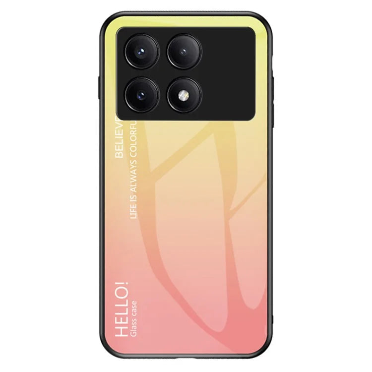 For Xiaomi Redmi K70E 5G / Poco X6 Pro 5G Tempered Glass Case Gradient Color Phone Cover