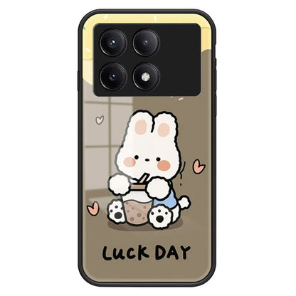 For Xiaomi Redmi K70E 5G / Poco X6 Pro 5G Phone Case Tempered Glass Back Cover Cartoon Pattern