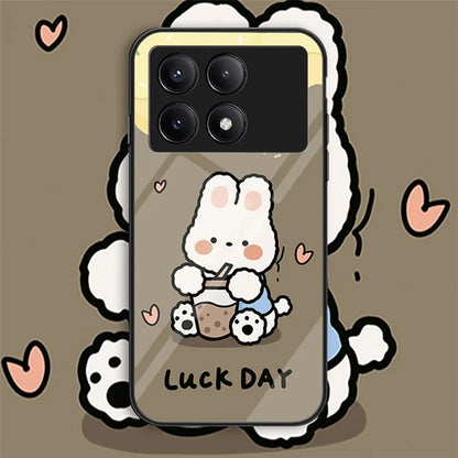 For Xiaomi Redmi K70E 5G / Poco X6 Pro 5G Phone Case Tempered Glass Back Cover Cartoon Pattern