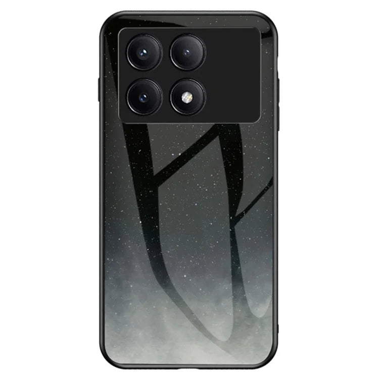 For Xiaomi Redmi K70E 5G / Poco X6 Pro 5G Tempered Glass Phone Case Starry Sky Pattern