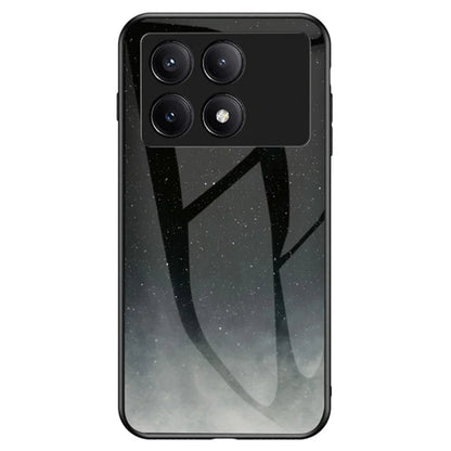 For Xiaomi Redmi K70E 5G / Poco X6 Pro 5G Tempered Glass Phone Case Starry Sky Pattern