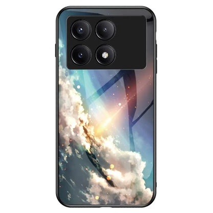 For Xiaomi Redmi K70E 5G / Poco X6 Pro 5G Tempered Glass Phone Case Starry Sky Pattern