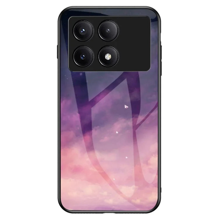 For Xiaomi Redmi K70E 5G / Poco X6 Pro 5G Tempered Glass Phone Case Starry Sky Pattern