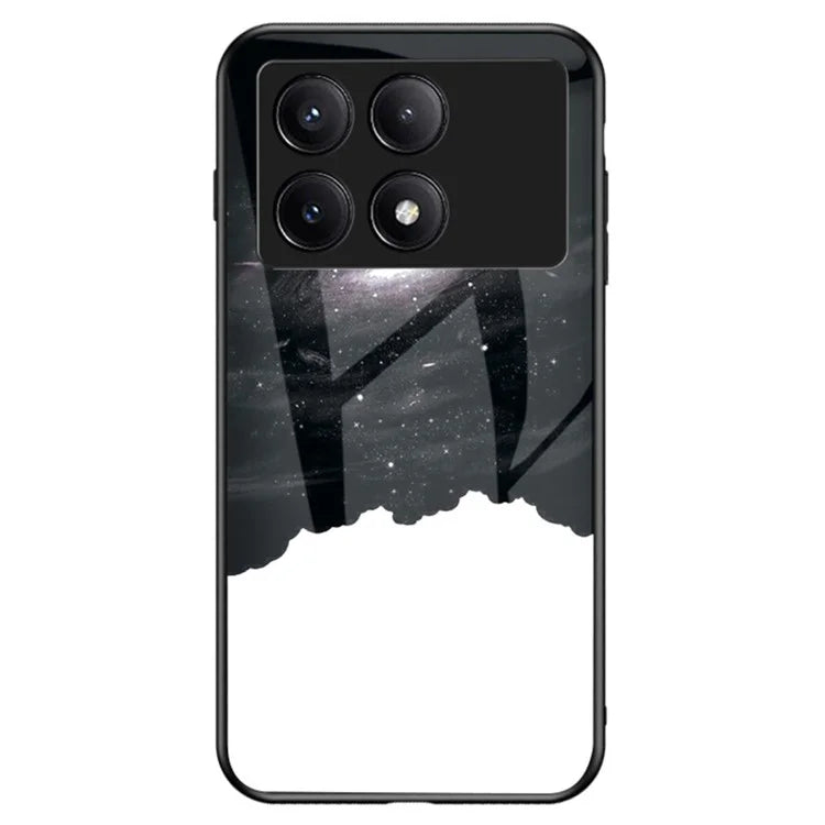 For Xiaomi Redmi K70E 5G / Poco X6 Pro 5G Tempered Glass Phone Case Starry Sky Pattern