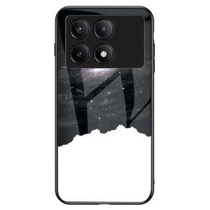 For Xiaomi Redmi K70E 5G / Poco X6 Pro 5G Tempered Glass Phone Case Starry Sky Pattern