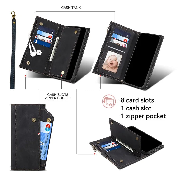 ESEBLE Star Series For Samsung Galaxy A24 4G (162.1 x 77.6 x 8.3mm) Leather Case with Wallet Stand