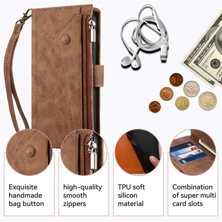 ESEBLE Star Series For Samsung Galaxy A24 4G (162.1 x 77.6 x 8.3mm) Leather Case with Wallet Stand