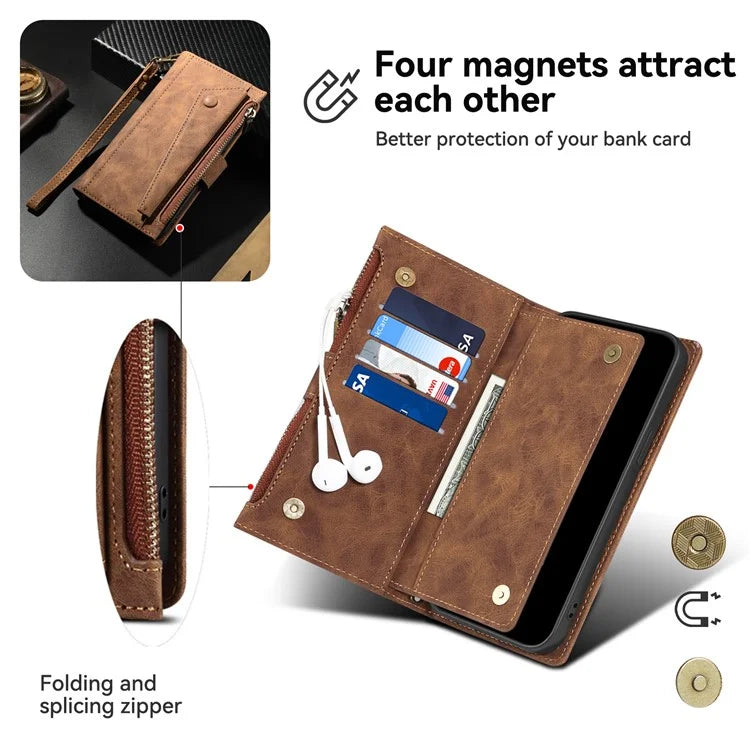 ESEBLE Star Series For Samsung Galaxy A24 4G (162.1 x 77.6 x 8.3mm) Leather Case with Wallet Stand