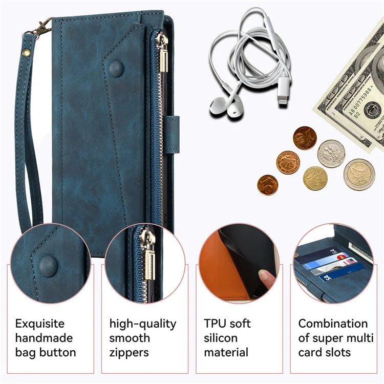 ESEBLE Star Series For Samsung Galaxy A24 4G (162.1 x 77.6 x 8.3mm) Leather Case with Wallet Stand