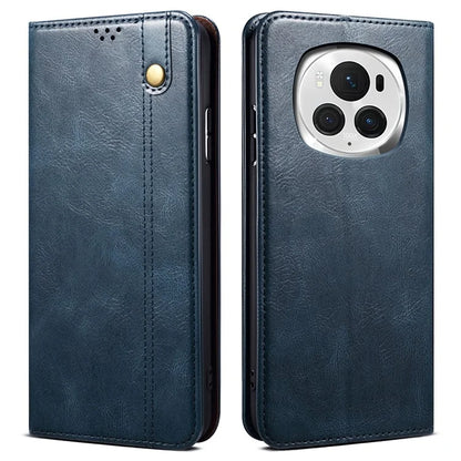 For Honor Magic6 5G Case PU Leather Wallet Phone Cover Waxy Crazy Horse Texture