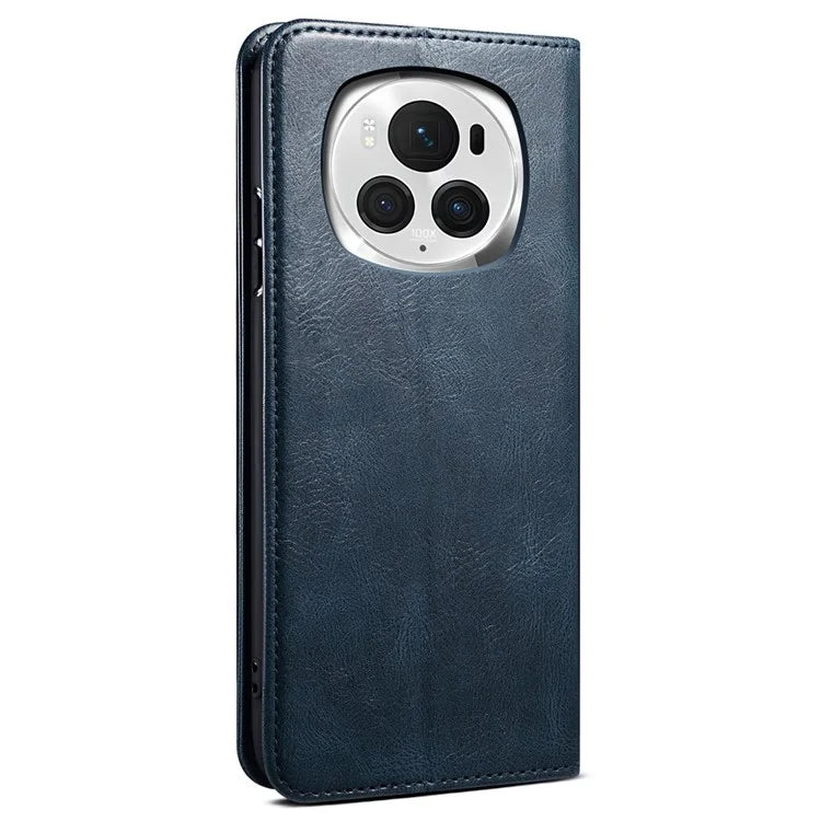 For Honor Magic6 5G Case PU Leather Wallet Phone Cover Waxy Crazy Horse Texture