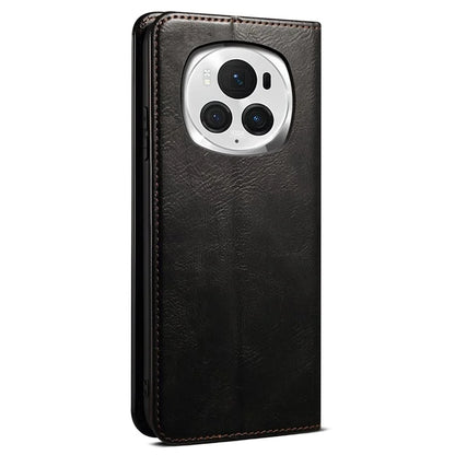 For Honor Magic6 5G Case PU Leather Wallet Phone Cover Waxy Crazy Horse Texture