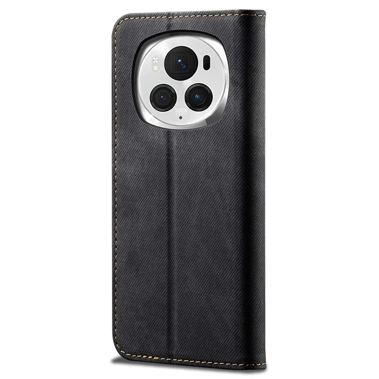 For Honor Magic6 5G Case Jeans Cloth Texture Flip Leather Phone Cover