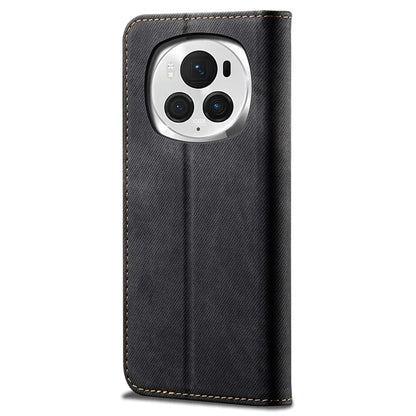 For Honor Magic6 5G Case Jeans Cloth Texture Flip Leather Phone Cover