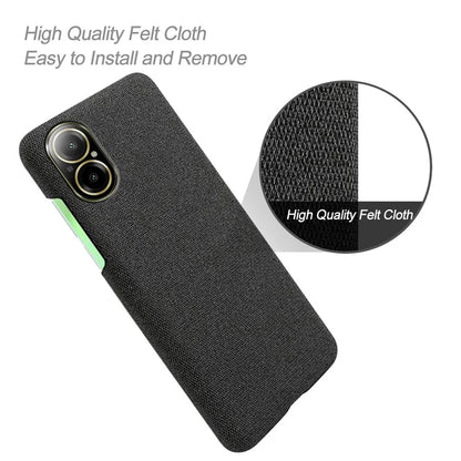 For Realme C67 4G Phone Case Hard PC+Cloth Mobile Phone Back Cover