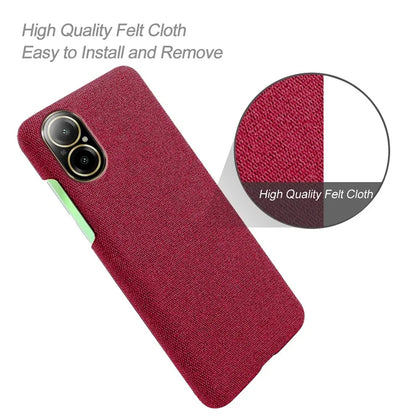For Realme C67 4G Phone Case Hard PC+Cloth Mobile Phone Back Cover