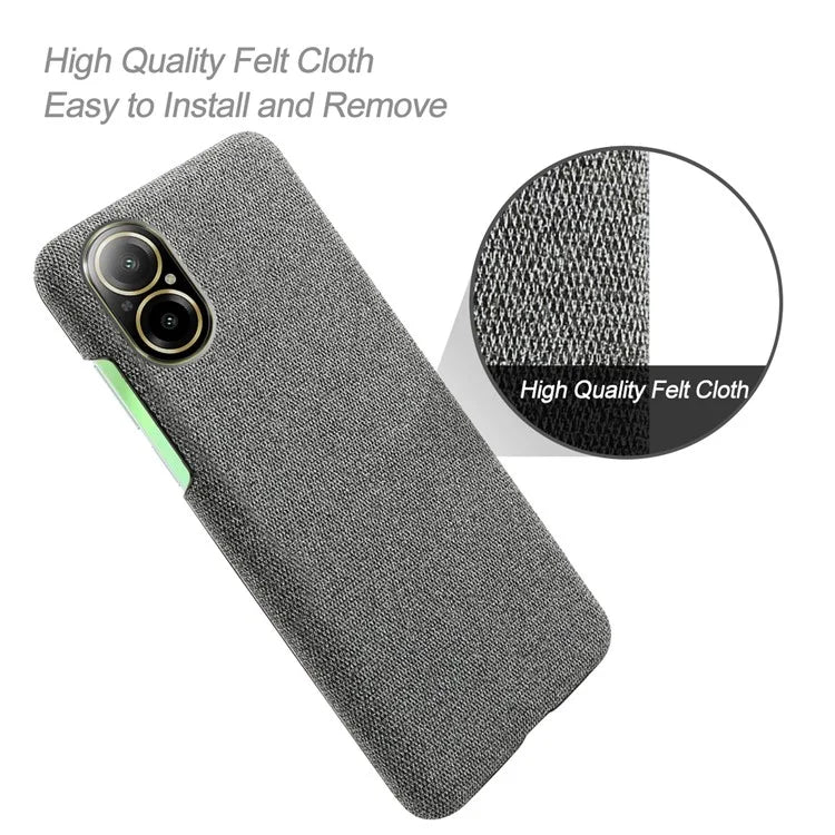 For Realme C67 4G Phone Case Hard PC+Cloth Mobile Phone Back Cover