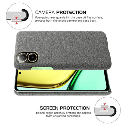 For Realme C67 4G Phone Case Hard PC+Cloth Mobile Phone Back Cover