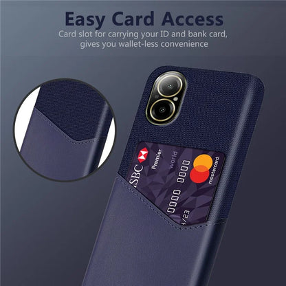 For Realme C67 4G Case Card Slot PU Leather+PC Phone Back Cover