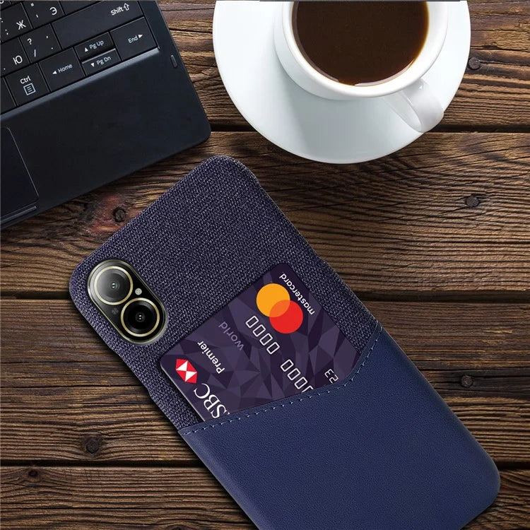 For Realme C67 4G Case Card Slot PU Leather+PC Phone Back Cover