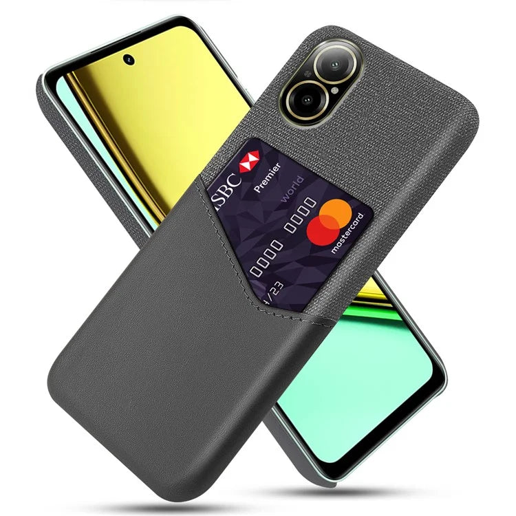 For Realme C67 4G Case Card Slot PU Leather+PC Phone Back Cover