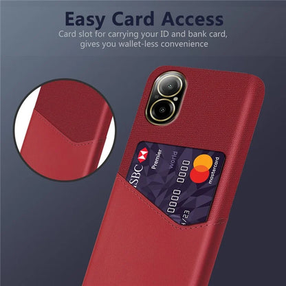 For Realme C67 4G Case Card Slot PU Leather+PC Phone Back Cover