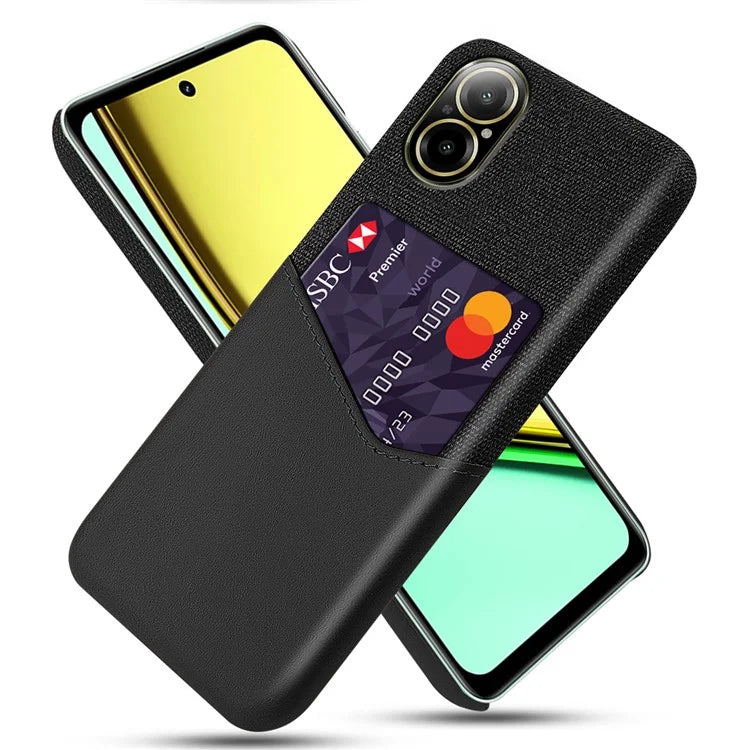 For Realme C67 4G Case Card Slot PU Leather+PC Phone Back Cover