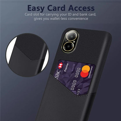 For Realme C67 4G Case Card Slot PU Leather+PC Phone Back Cover