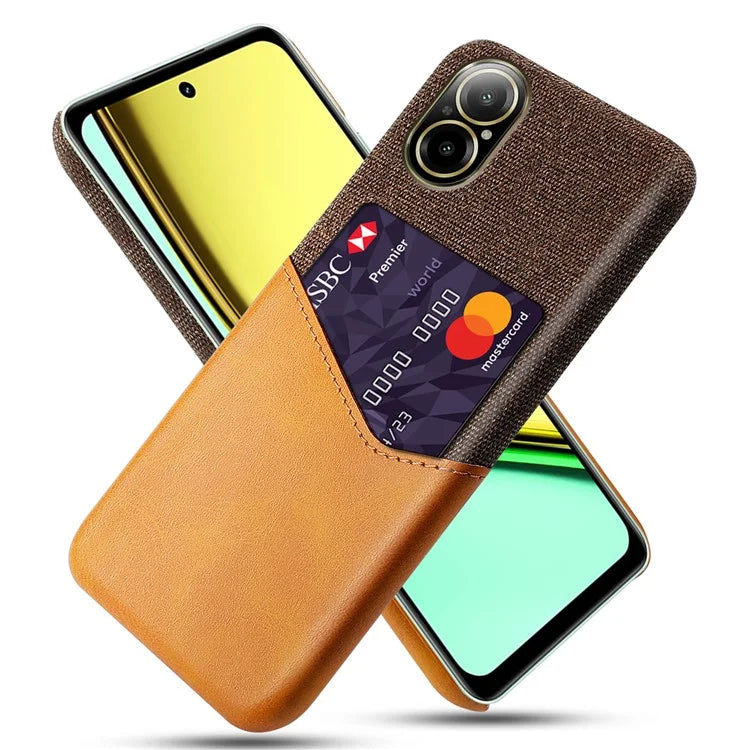 For Realme C67 4G Case Card Slot PU Leather+PC Phone Back Cover