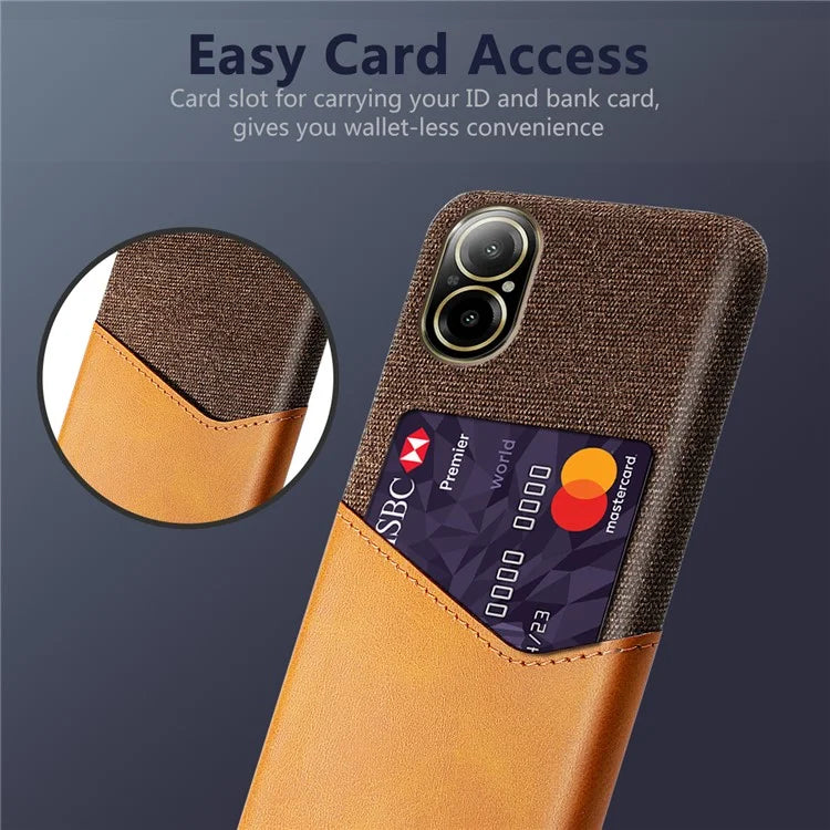 For Realme C67 4G Case Card Slot PU Leather+PC Phone Back Cover
