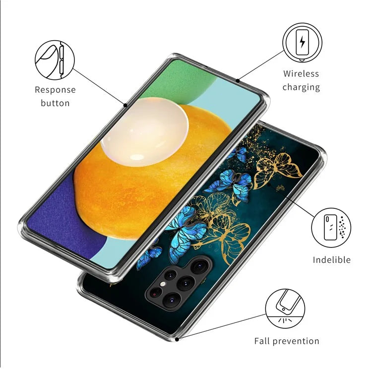 For Samsung Galaxy S24 Ultra Case Soft TPU Phone Back Cover Pattern Printing