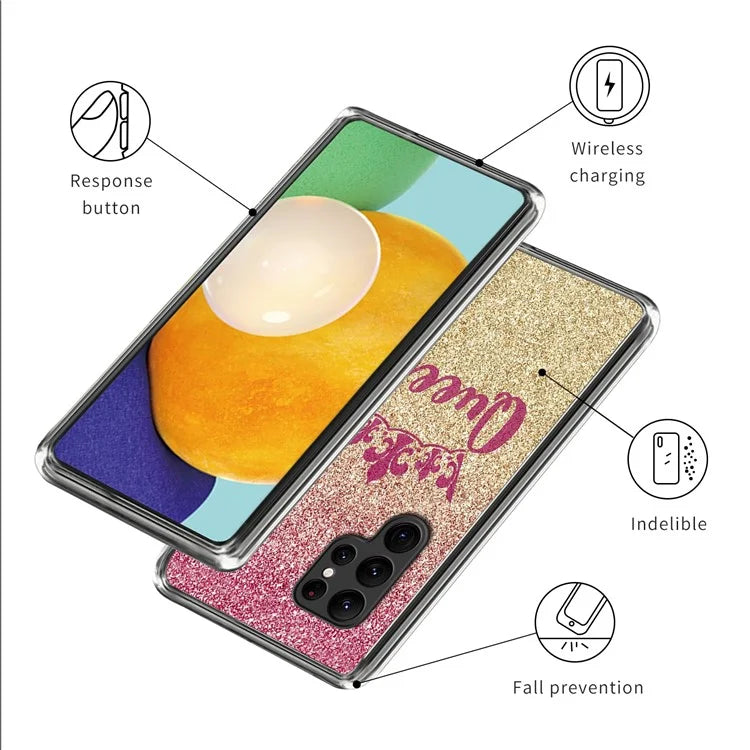 For Samsung Galaxy S24 Ultra Case Soft TPU Phone Back Cover Pattern Printing