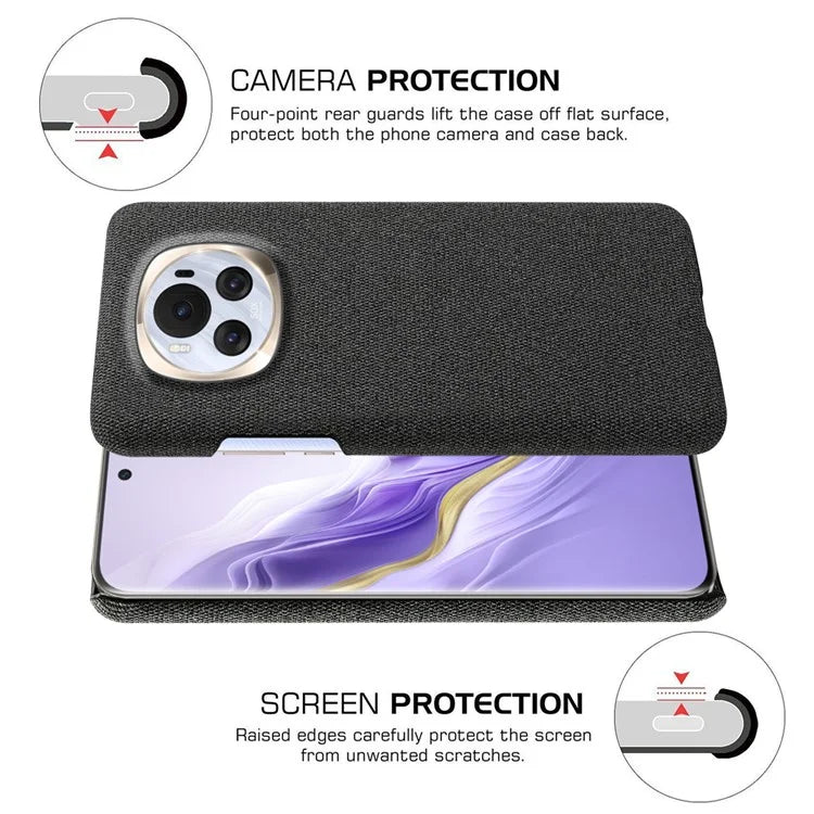 For Honor Magic6 5G Case Solid Color Hard PC+Cloth Anti-scratch Phone Cover