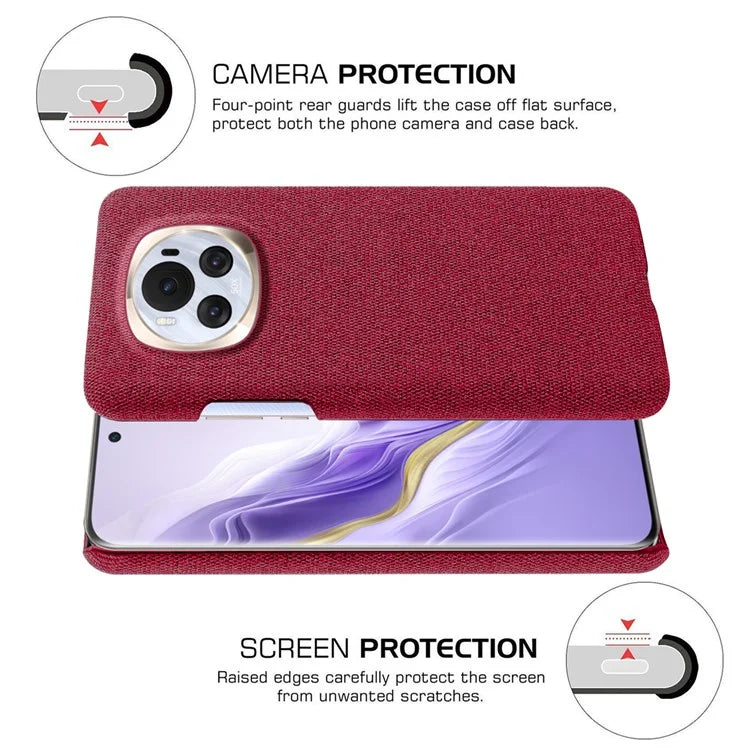 For Honor Magic6 5G Case Solid Color Hard PC+Cloth Anti-scratch Phone Cover