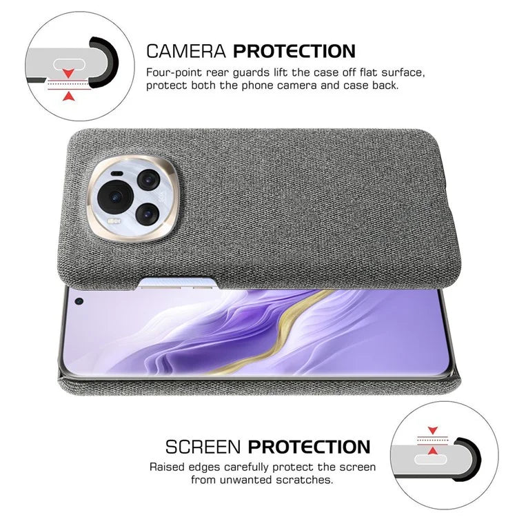 For Honor Magic6 5G Case Solid Color Hard PC+Cloth Anti-scratch Phone Cover