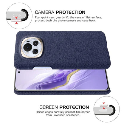 For Honor Magic6 5G Case Solid Color Hard PC+Cloth Anti-scratch Phone Cover