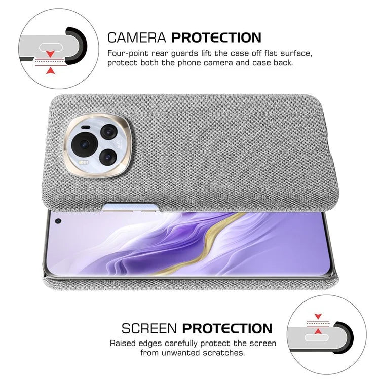 For Honor Magic6 5G Case Solid Color Hard PC+Cloth Anti-scratch Phone Cover