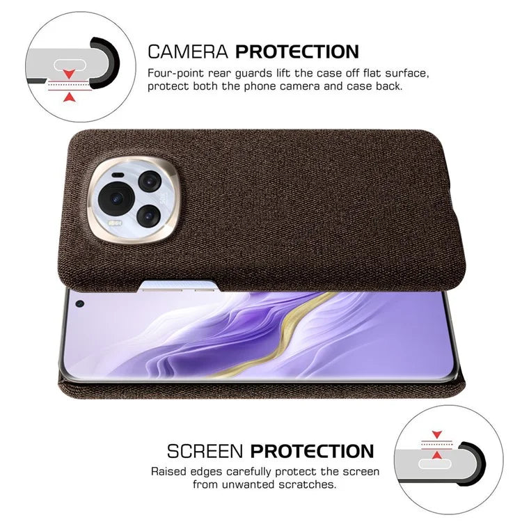 For Honor Magic6 5G Case Solid Color Hard PC+Cloth Anti-scratch Phone Cover