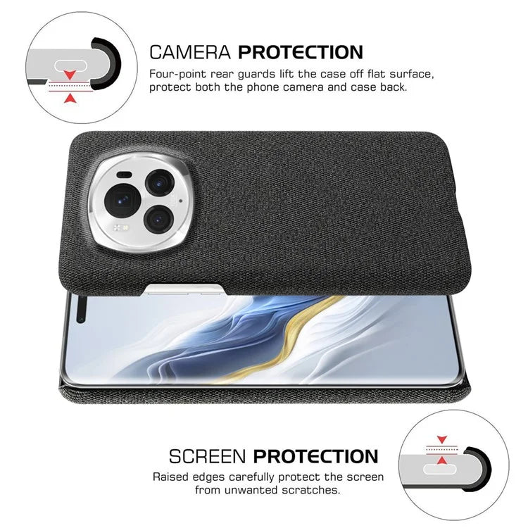 For Honor Magic6 Pro 5G Case Hard PC+Cloth Protective Phone Cover
