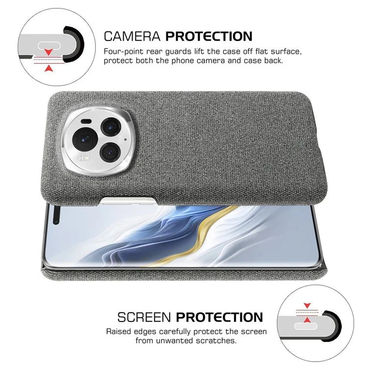 For Honor Magic6 Pro 5G Case Hard PC+Cloth Protective Phone Cover