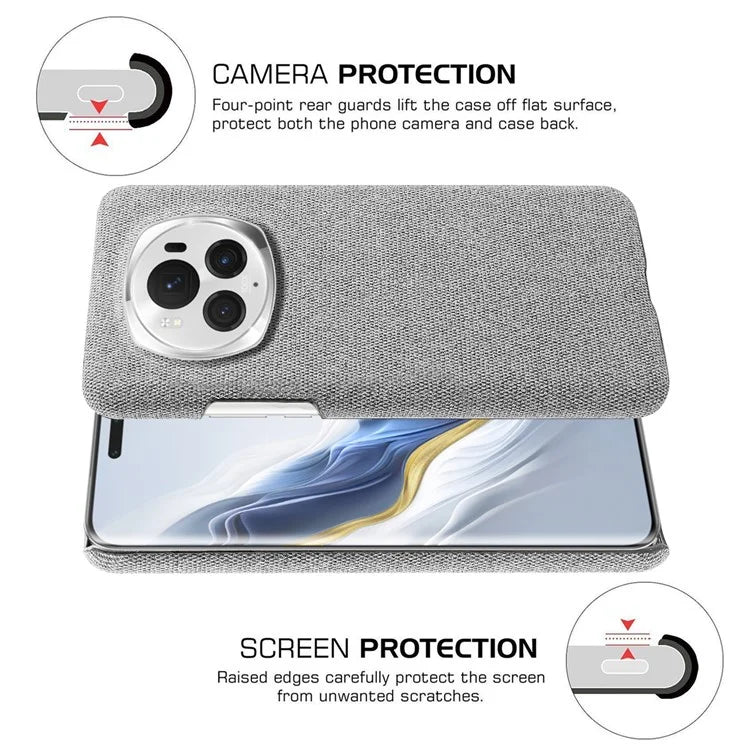 For Honor Magic6 Pro 5G Case Hard PC+Cloth Protective Phone Cover