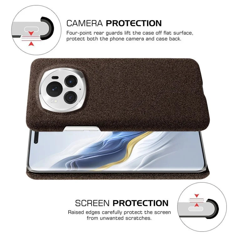 For Honor Magic6 Pro 5G Case Hard PC+Cloth Protective Phone Cover