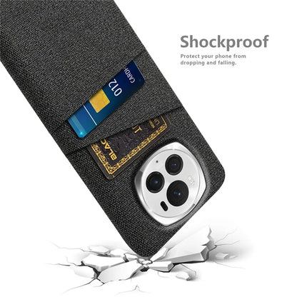 For Honor Magic6 Pro 5G Cloth Texture Phone Case Dual Card Holder PC Cover