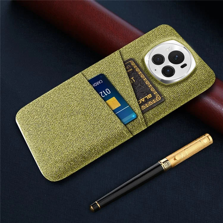 For Honor Magic6 Pro 5G Cloth Texture Phone Case Dual Card Holder PC Cover