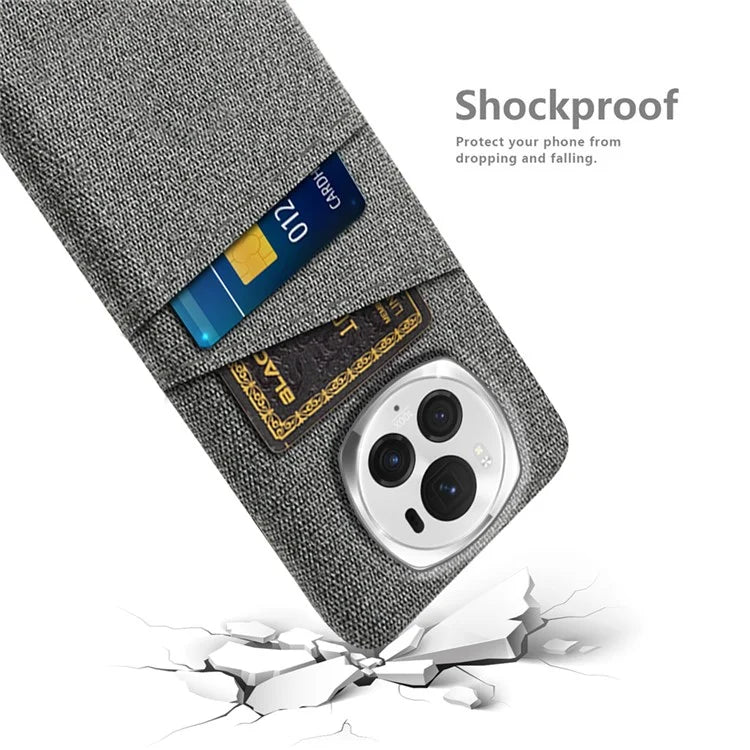 For Honor Magic6 Pro 5G Cloth Texture Phone Case Dual Card Holder PC Cover