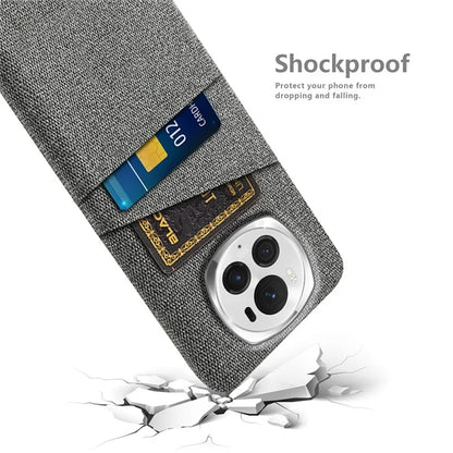 For Honor Magic6 Pro 5G Cloth Texture Phone Case Dual Card Holder PC Cover