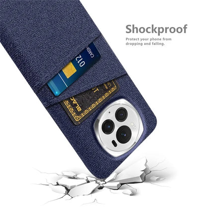 For Honor Magic6 Pro 5G Cloth Texture Phone Case Dual Card Holder PC Cover